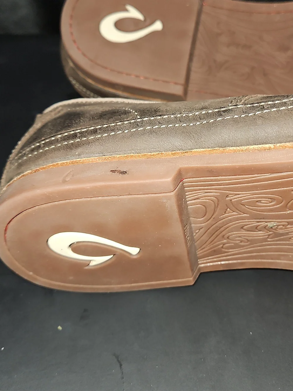Olukai Honolulu Lace Men's Brown Leather Casual Shoes Size 11.5